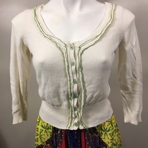 Anthropologie crop cream cardigan